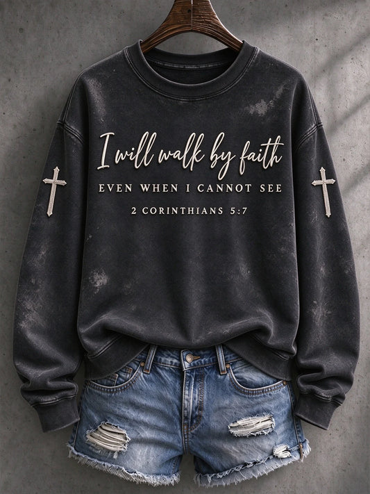 Women's Vintage Goodness Of God Faith Print Cozy Sweatshirt