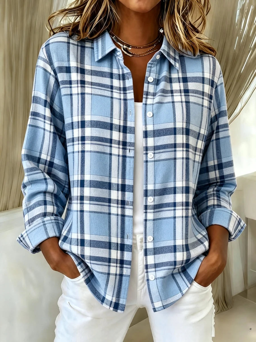 Women's Casual Retro Print Long-Sleeved Shirt