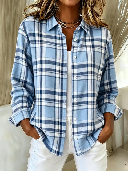 Women's Casual Retro Print Long-Sleeved Shirt