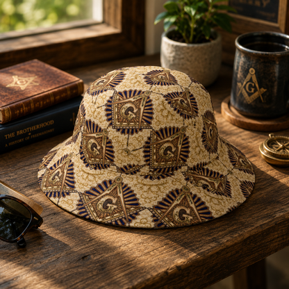 Masonic Bucket Hat – Classic All-Over Print Sun Hat