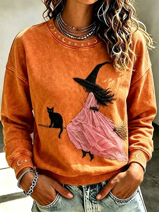 Women's Casual Printed Long-Sleeve Sweatshirt