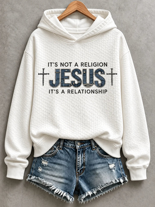 Women's Casual "Faith" Cross-Print Sweatshirt