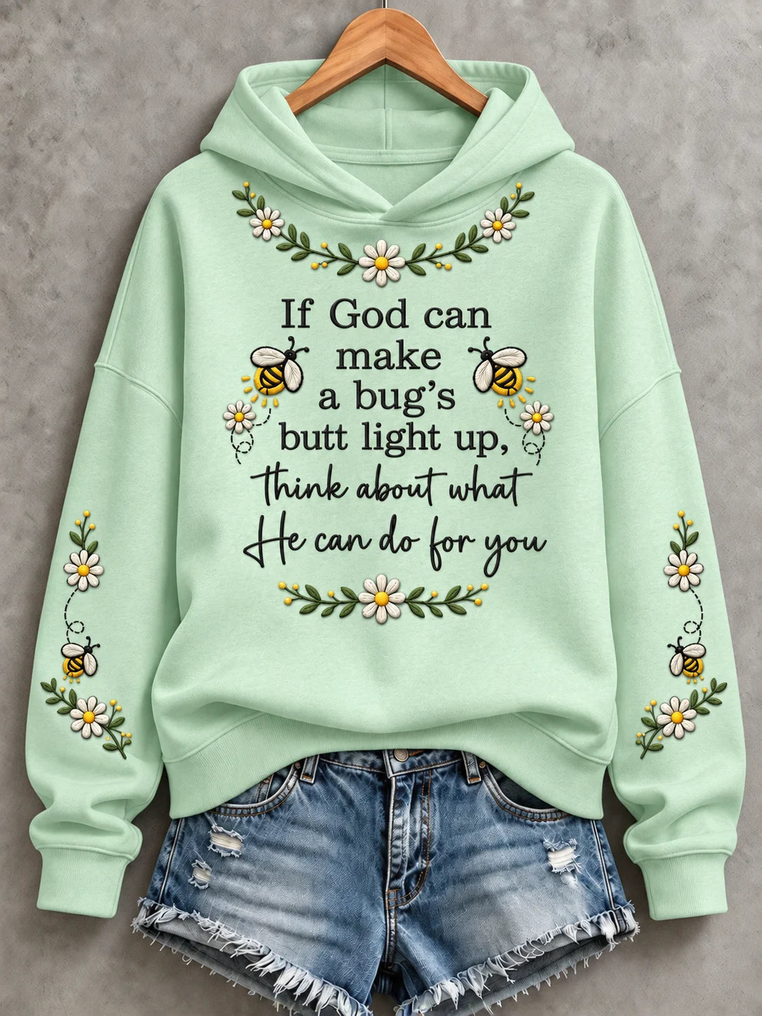 Women's Casual Faith Print Long-Sleeve Sweatshirt