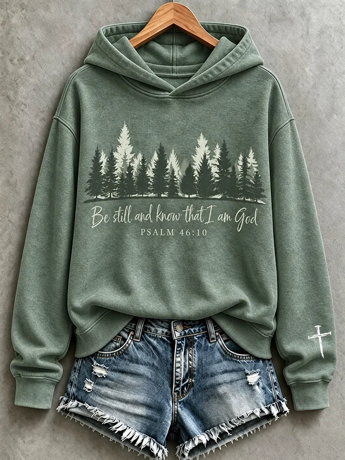 Women's Casual Printed Hooded Sweatshirt
