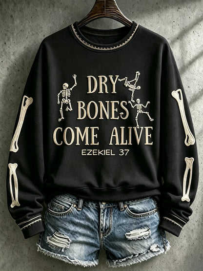 Women's Casual Printed Long-Sleeve Sweatshirt