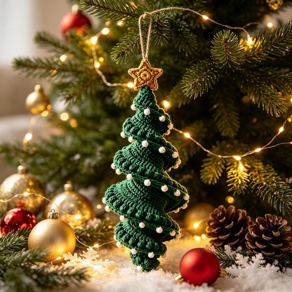 DIY Crochet Spiral Christmas Ornament Kit – 4 Beginner-Friendly Santa, Tree, Elf & Snowman Decorations
