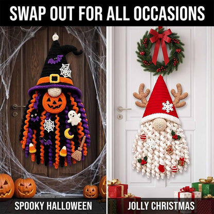 3D DIY Crochet Christmas Door Hanger Kit - Handmade Winter Tree Holiday Decor
