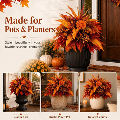 Autumn Thanksgiving Floral Wreath – Artificial Fall Harvest Wreath for Front Door, Porch & Thanksgiving Decor