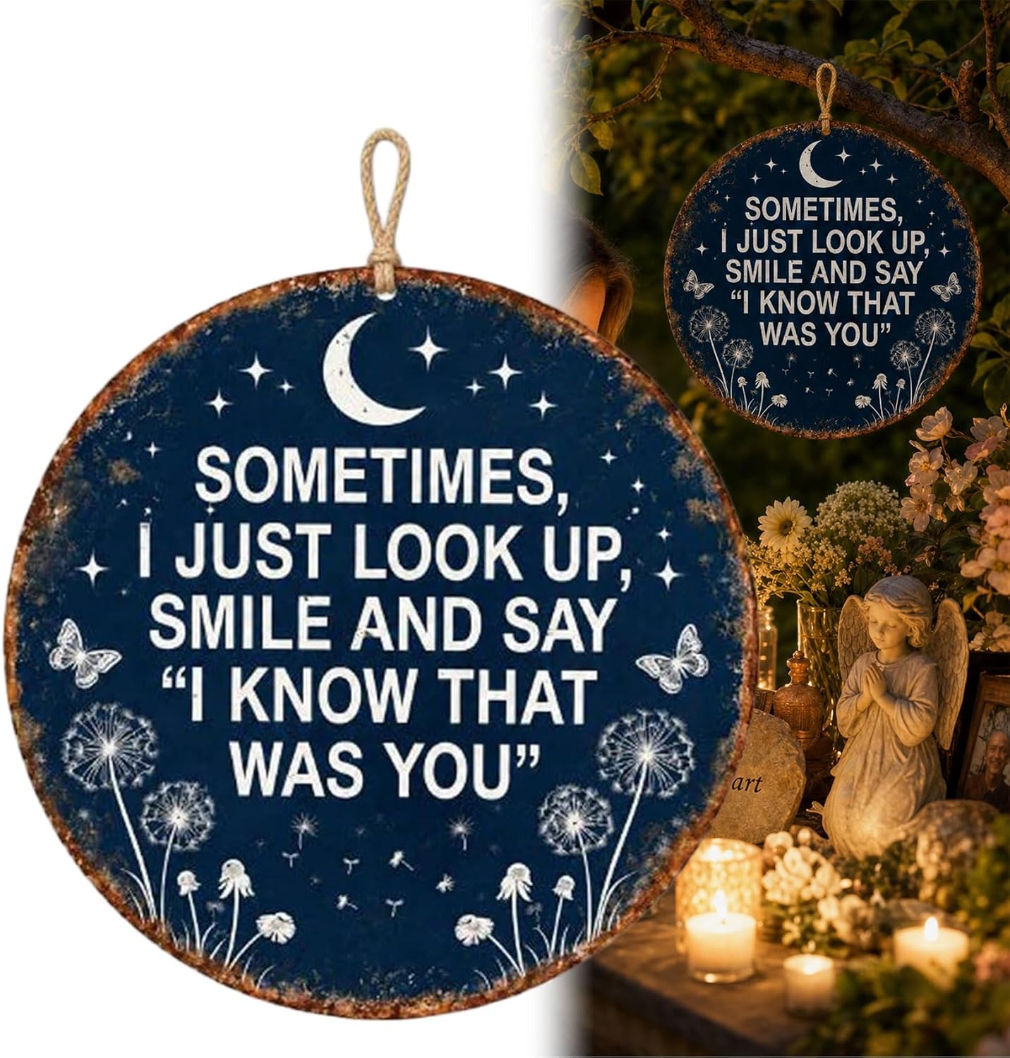 Memorial Garden Hanging Sign – “I Know That Was You” Remembrance Decor for Loss of Loved One or Pet