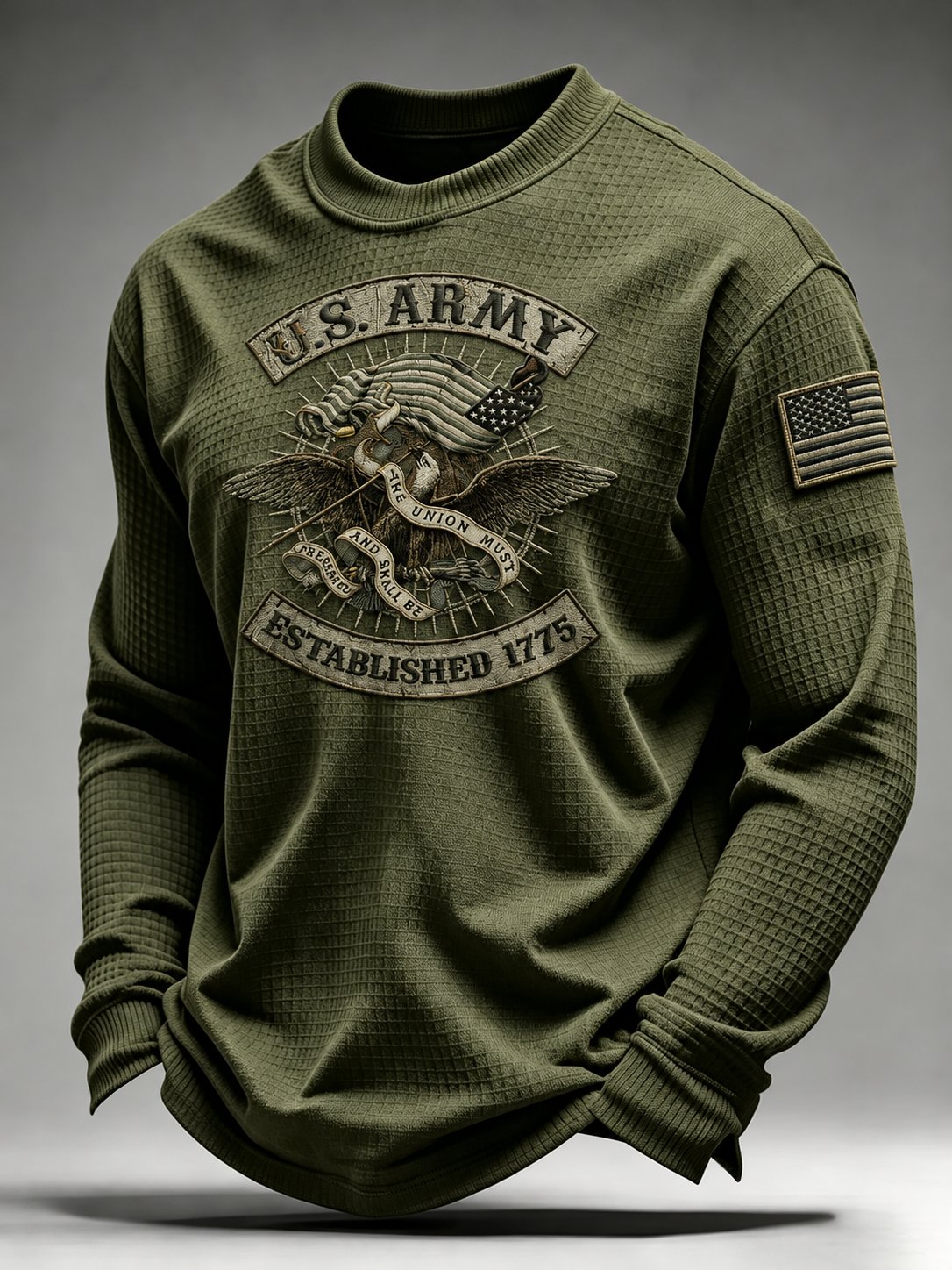 Men's U.S. Veterans Printed Waffle-Knit Top