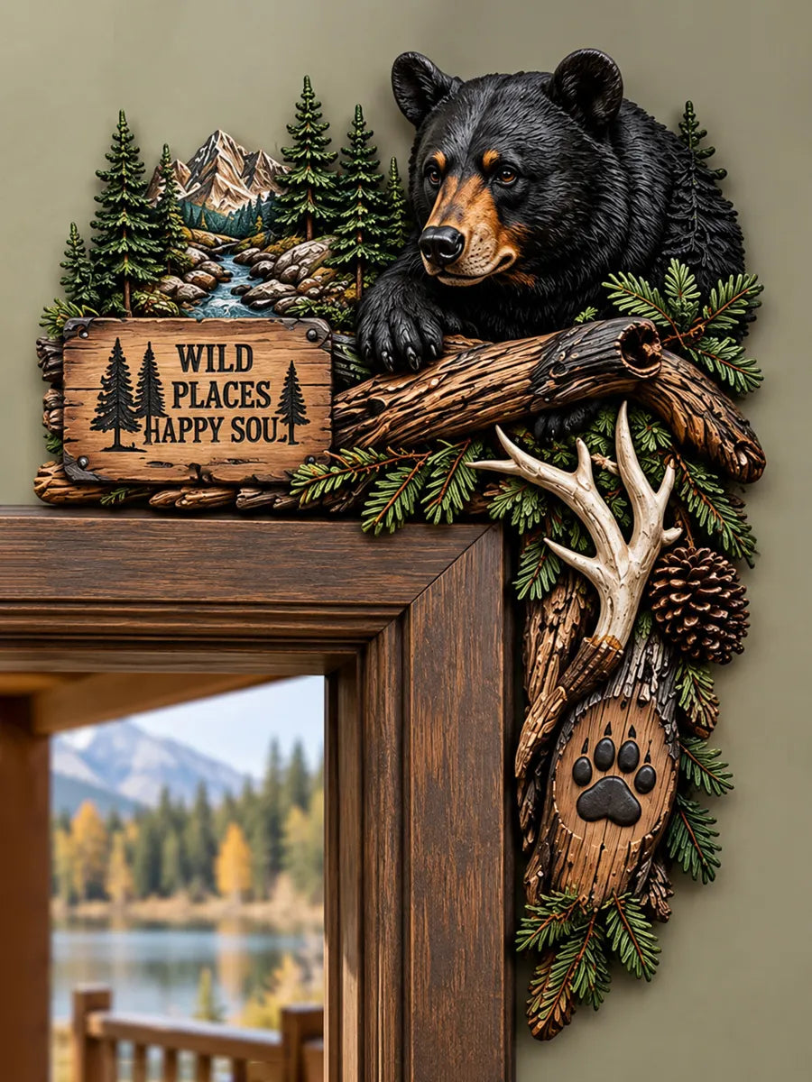 🐻 Black Bear Wilderness Door Frame Topper