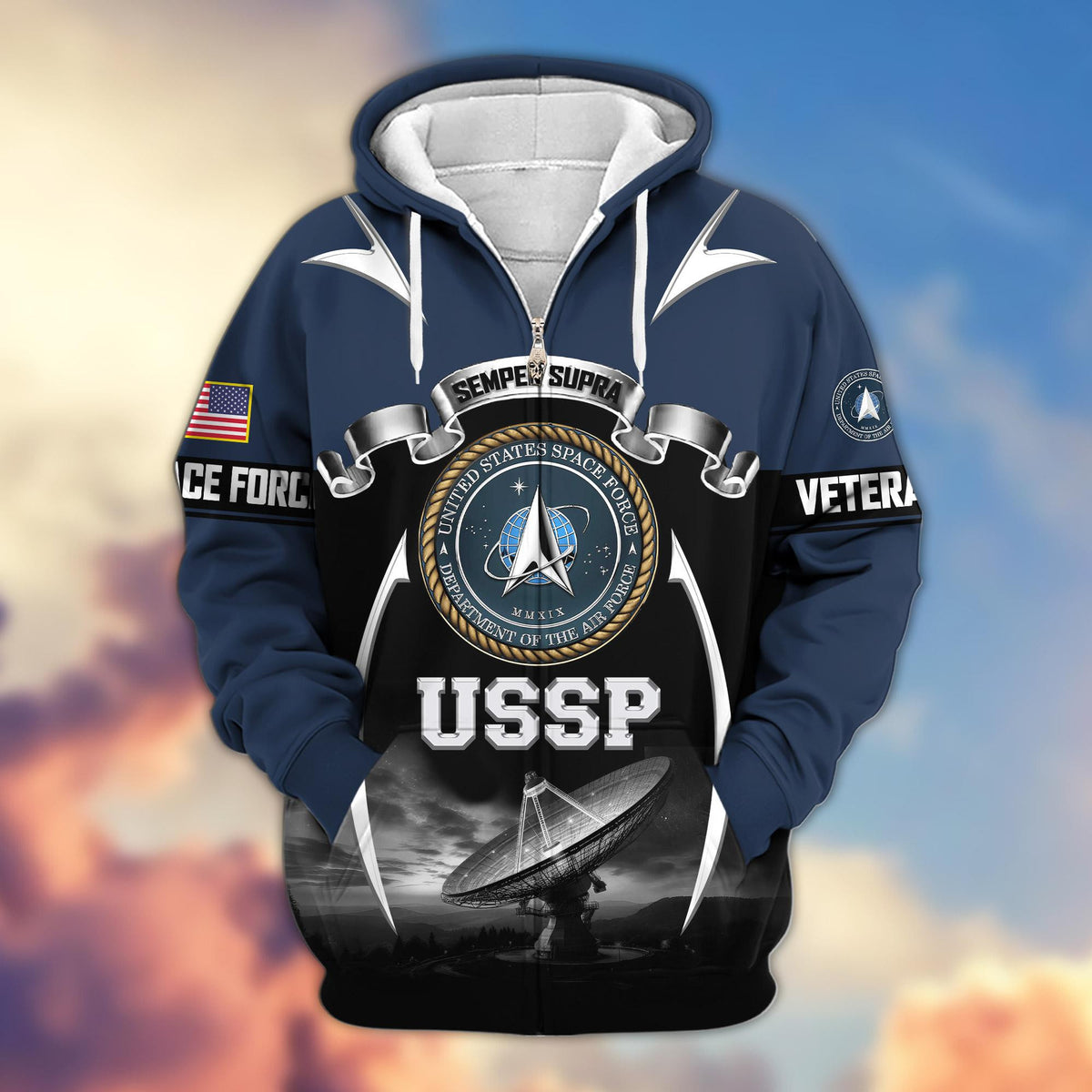 Premium US Veterans Zip Up Hoodie ATTN150821, Gifts For US Veterans, Gifts On Father's Day, Veterans Day.