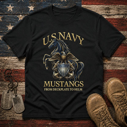Navy Mustang From Deckplate To Helm Classic Tee