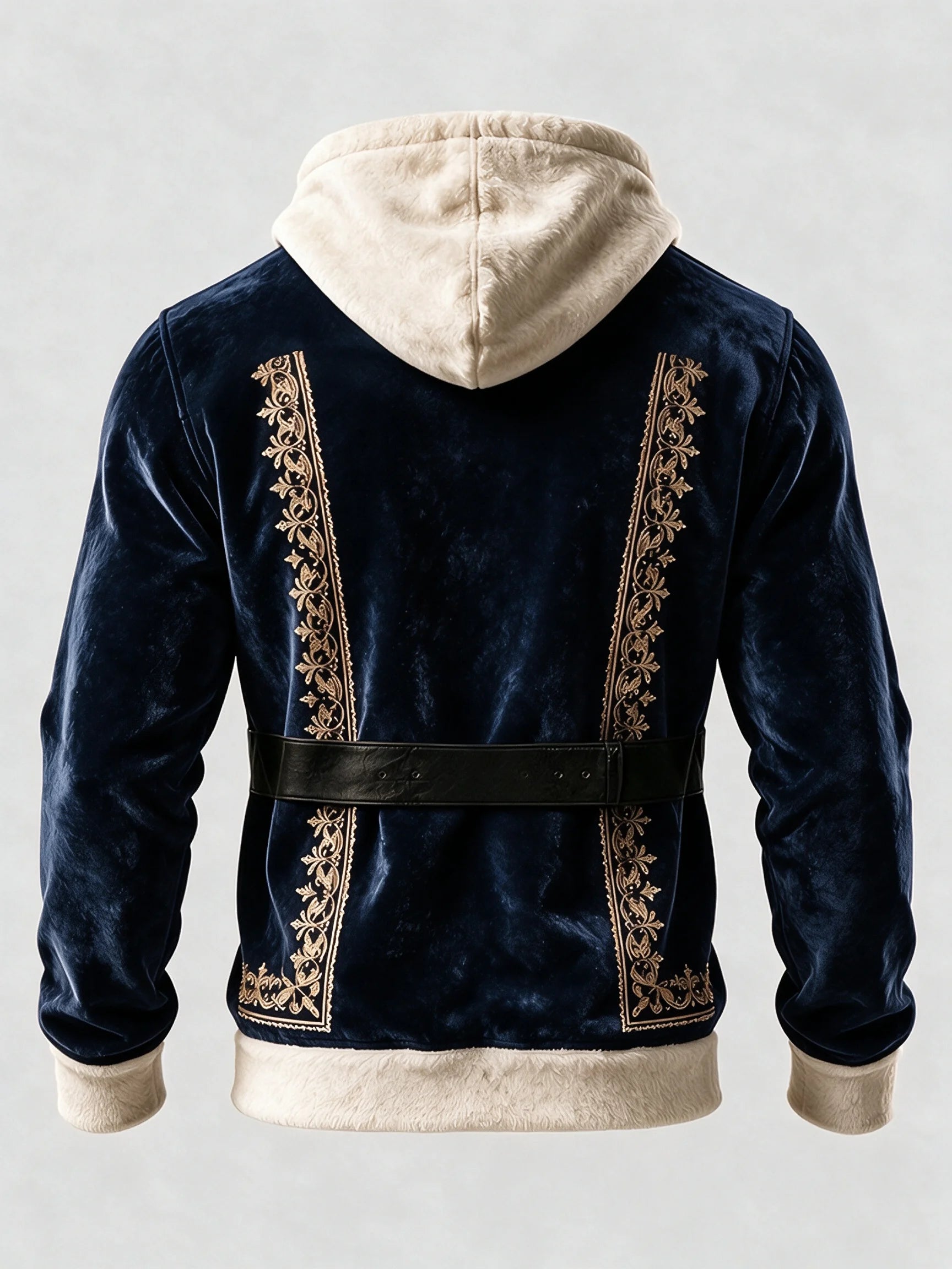 Christmas Vintage Santa Claus Suit Look Kangaroo-Pocket Hoodie Sweatshirt
