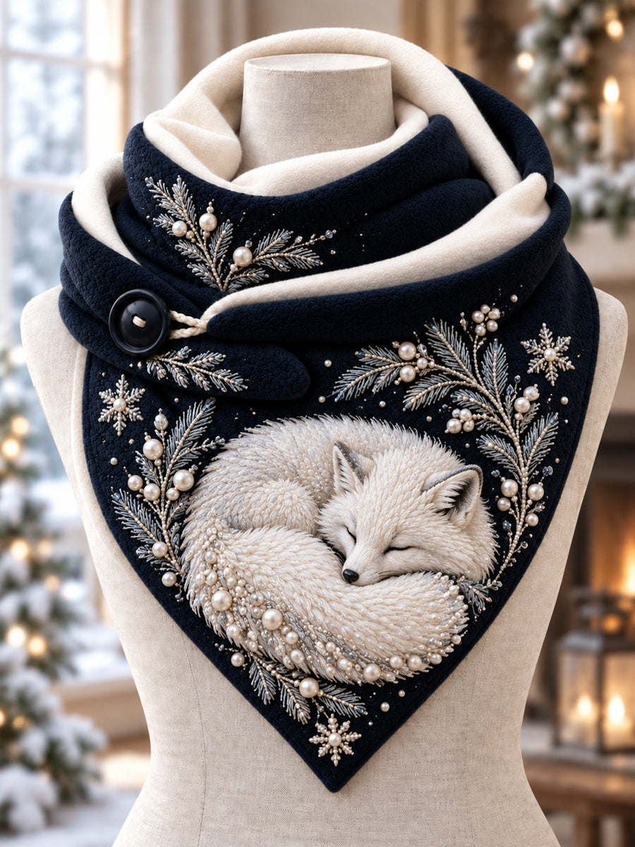 Women's Fox Pattern Triangular Scarf