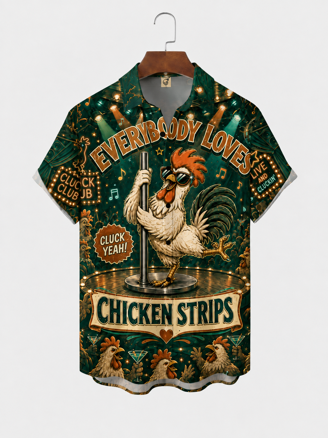 Moisture-Wicking "Beer Can Chicken" Chest-Pocket Hawaiian Shirt