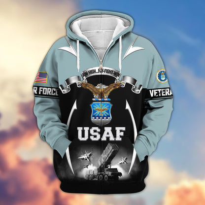 Premium US Veterans Zip Up Hoodie ATTN150821, Gifts For US Veterans, Gifts On Father's Day, Veterans Day.