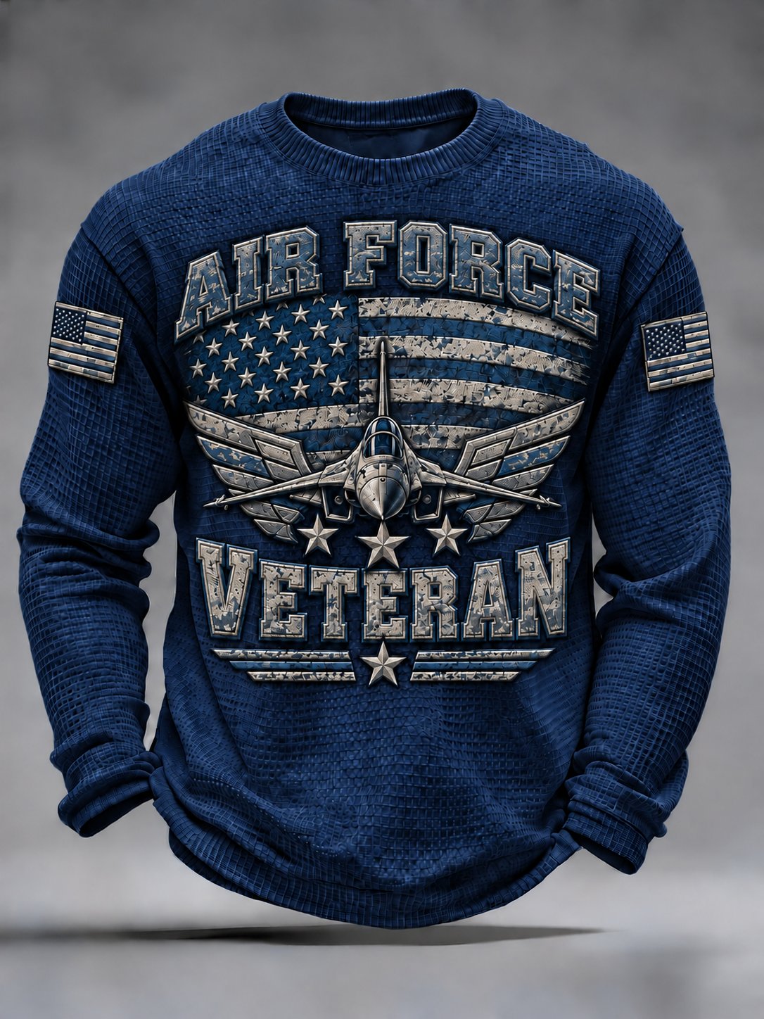 Men's Air Force Print Waffle Long Sleeve T-Shirt