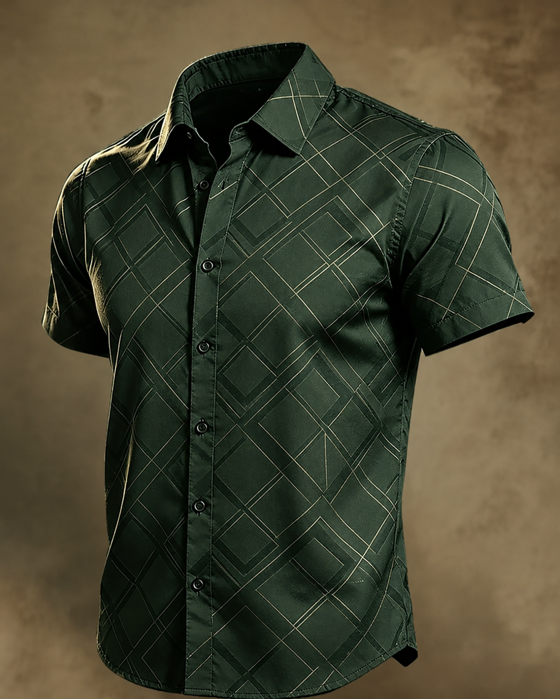 Moisture-Wicking Abstract Geometric Line Art Casual Shirt