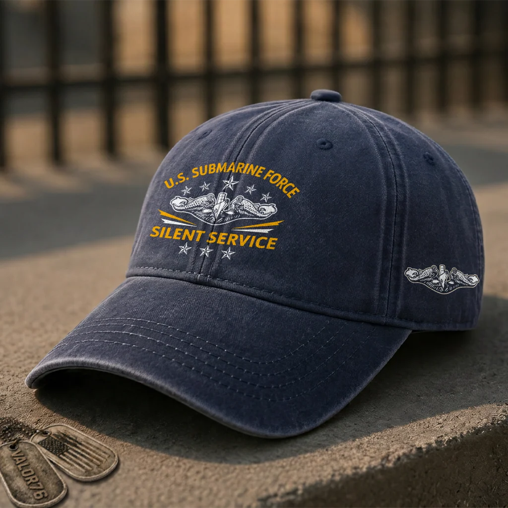 Silver Dolphins Navy Submarine Silent Service Cap
