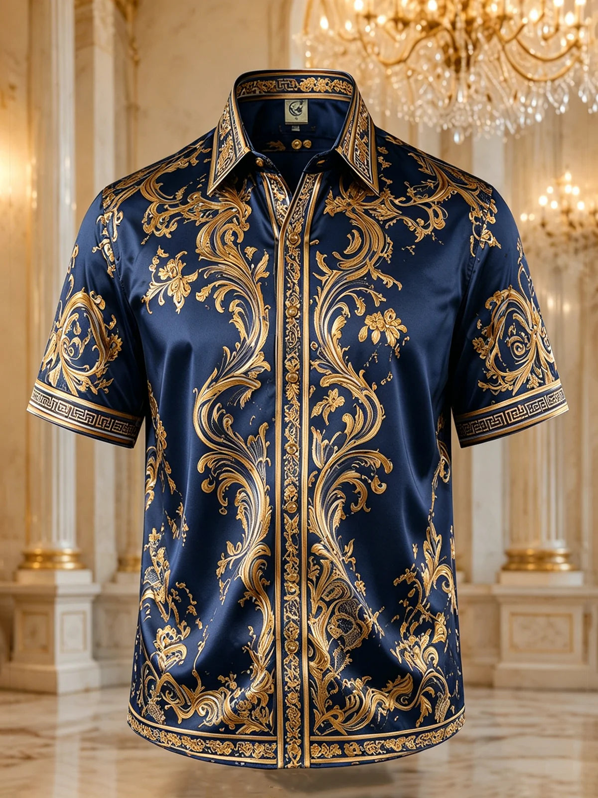 Breathable Silk Satin  Vintage-Style Botanical Floral Print Hawaiian Shirt