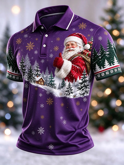 Men's Casual Christmas Short-Sleeve Polo Shirt