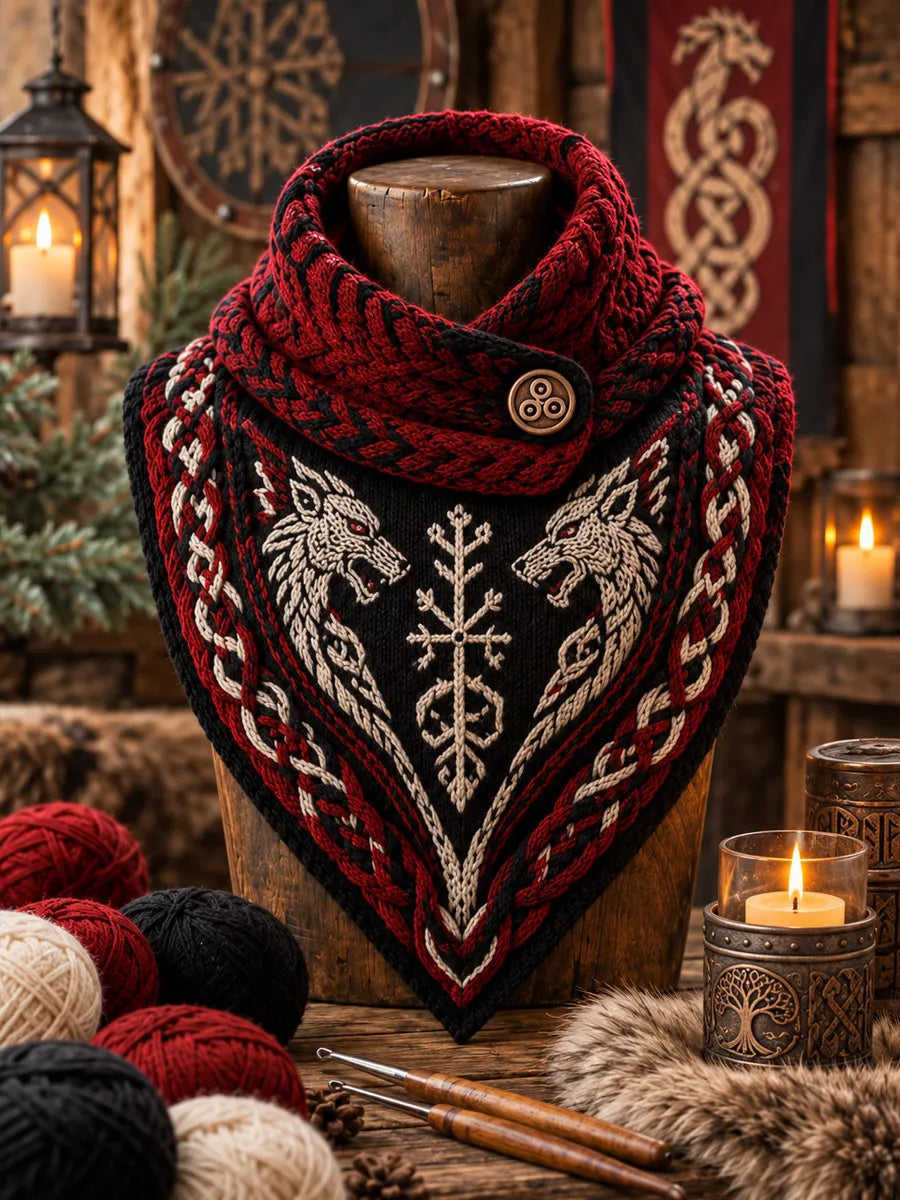 Women's Viking Theme Triangle Scarf – Versatile Everyday & Holiday Accessory
