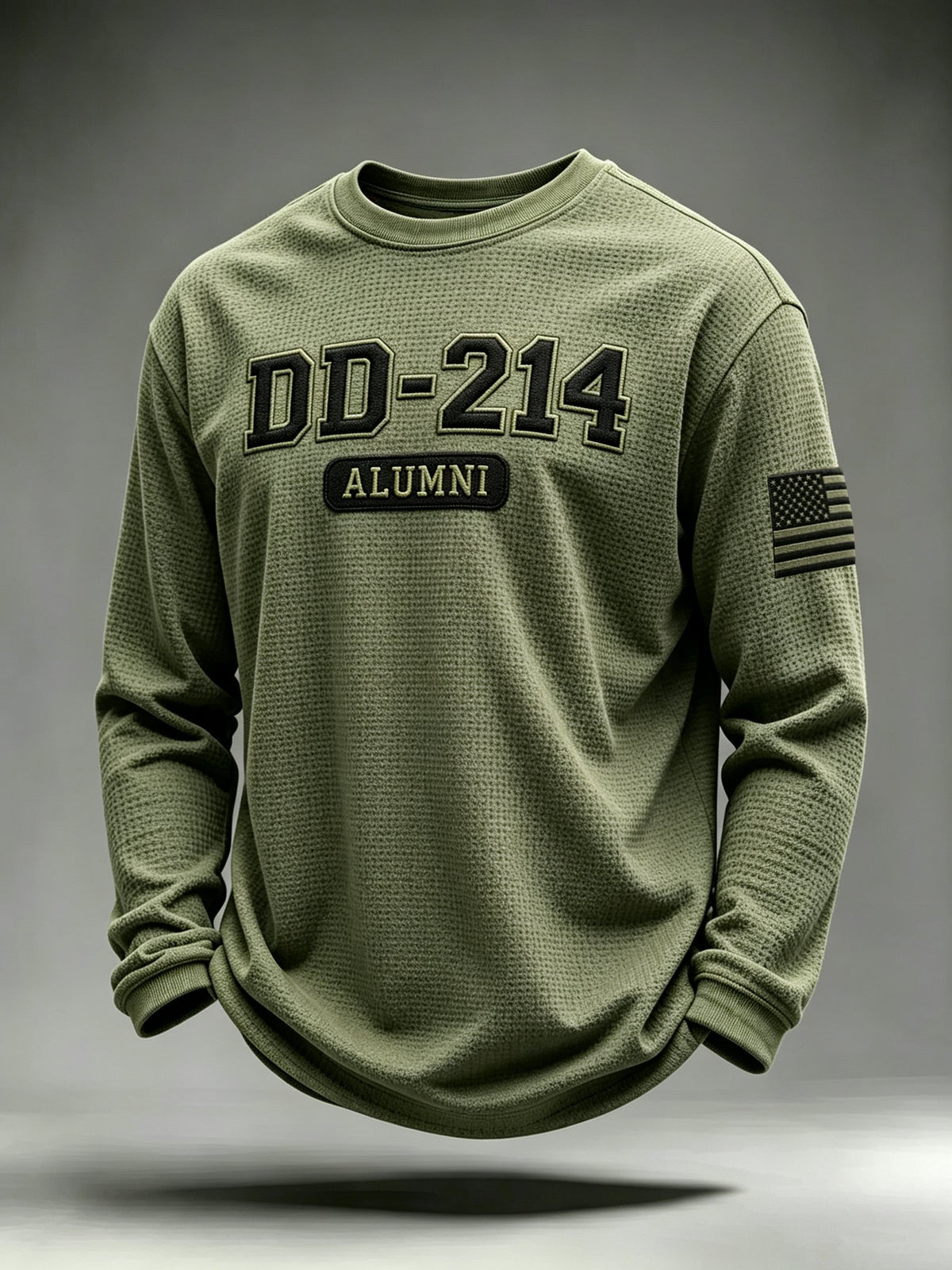 Men's Veteran Pride DD-214 Printed Waffle Long-Sleeve T-Shirt