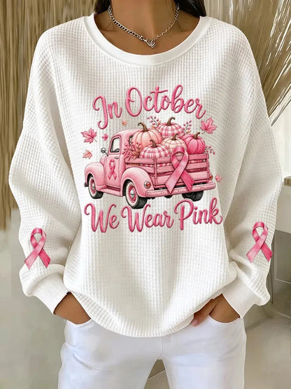Women's Breast Cancer Print Sweatshirt