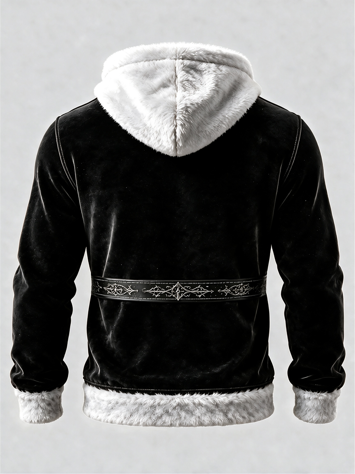 Christmas Vintage Santa Claus Suit Look Kangaroo-Pocket Hoodie Sweatshirt