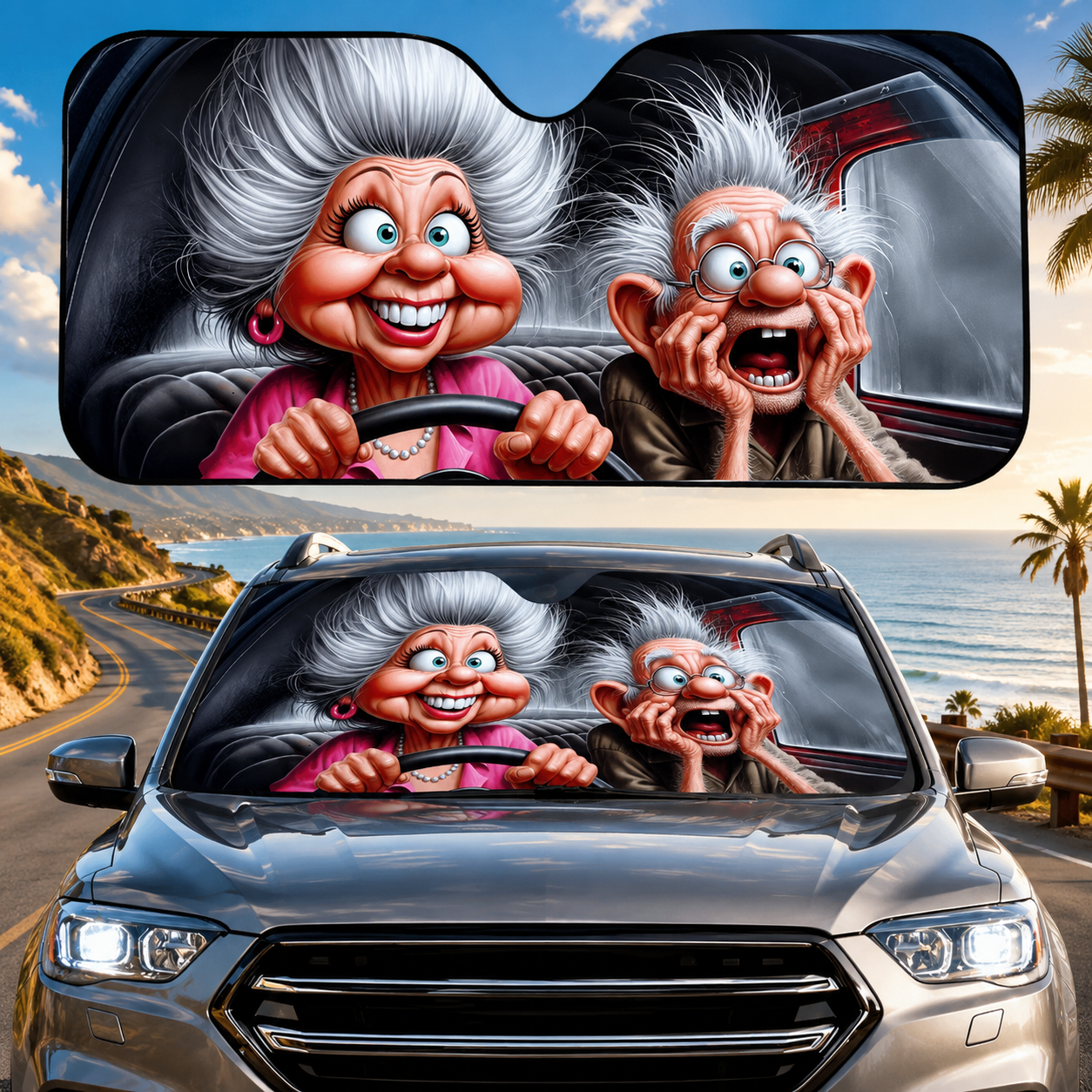 Universal Car Windshield Sun Shade – Foldable UV & Heat Protection Auto Sunshade for Cars, SUVs and Trucks