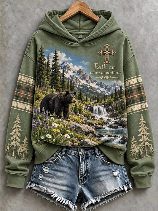 Women's Casual "Faith" Print Hoodie