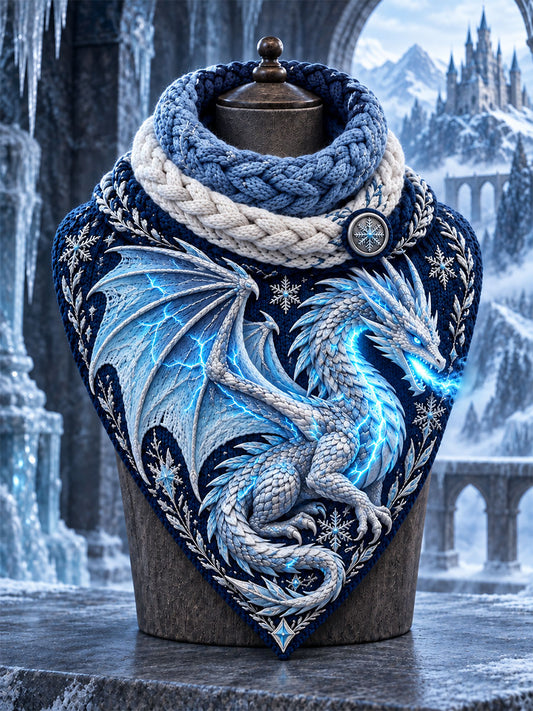 Frost Dragon & Snowflake Triangle Scarf