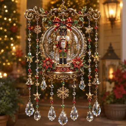 Christmas Nativity Star Crystal Wind Chime – Stained Glass-Inspired Holiday Hanging Decor