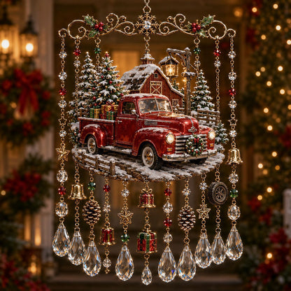 Christmas Nativity Star Crystal Wind Chime – Stained Glass-Inspired Holiday Hanging Decor