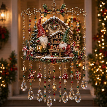 Christmas Nativity Star Crystal Wind Chime – Stained Glass-Inspired Holiday Hanging Decor