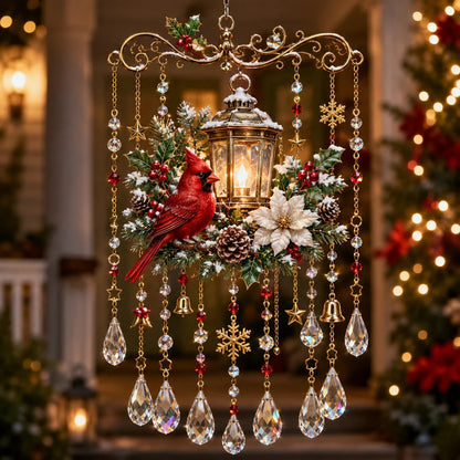 Christmas Nativity Star Crystal Wind Chime – Stained Glass-Inspired Holiday Hanging Decor