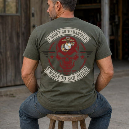 I Didn’t Go to Harvard, I Went to Parris Island Veteran T-Shirt