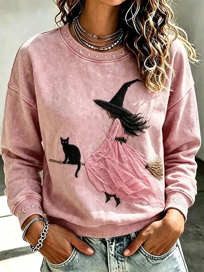 Women's Casual Printed Long-Sleeve Sweatshirt