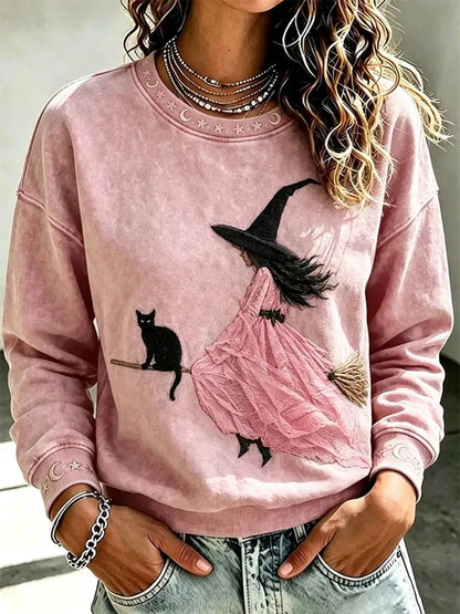 Women's Casual Printed Long-Sleeve Sweatshirt