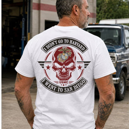 I Didn’t Go to Harvard, I Went to Parris Island Veteran T-Shirt