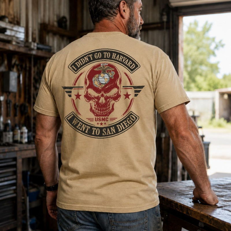 I Didn’t Go to Harvard, I Went to Parris Island Veteran T-Shirt
