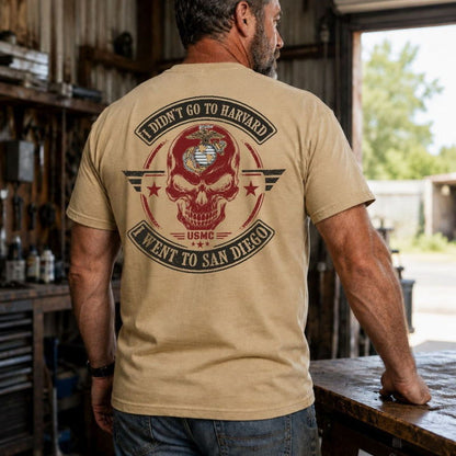I Didn’t Go to Harvard, I Went to Parris Island Veteran T-Shirt