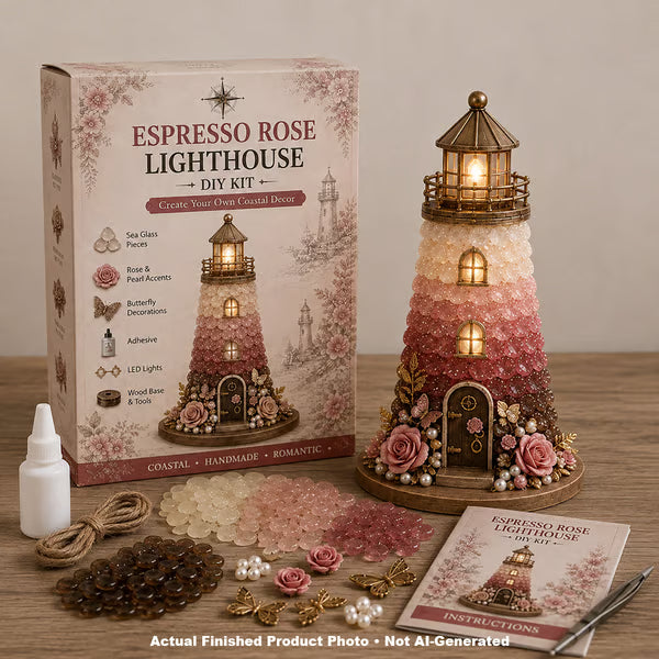 💥 LAST DAY 49% OFF - 💙 DIY Sea Glass Lighthouse Kit – Light-Up Coastal Craft & Handmade Home Decor