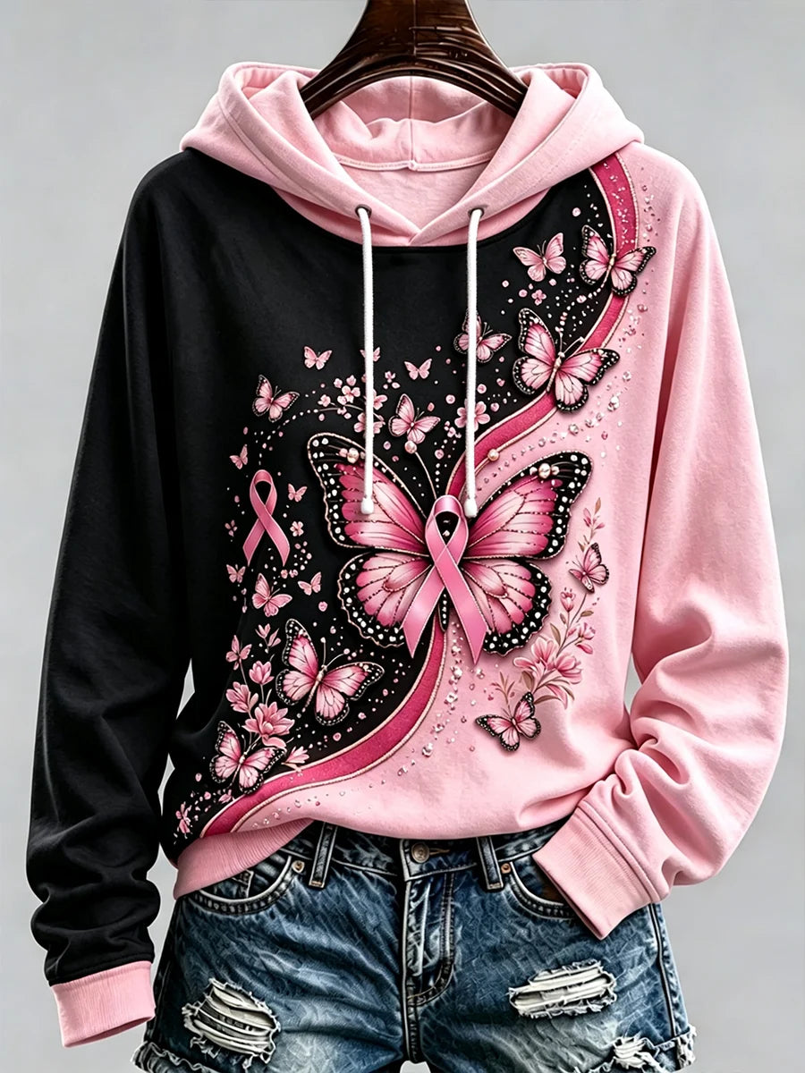 Women's Pink Breast Cancer Awareness Hoodie