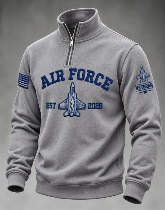 Men's U.S. Veterans Day Print Stand-Collar Zip-Up Sweatshirt