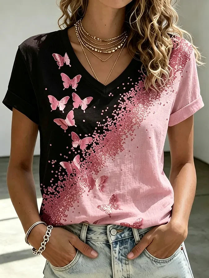 Women's Breast Cancer Printed T-shirt