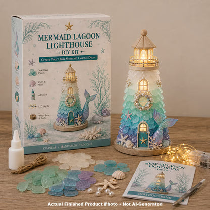 💥 LAST DAY 49% OFF - 💙 DIY Sea Glass Lighthouse Kit – Light-Up Coastal Craft & Handmade Home Decor
