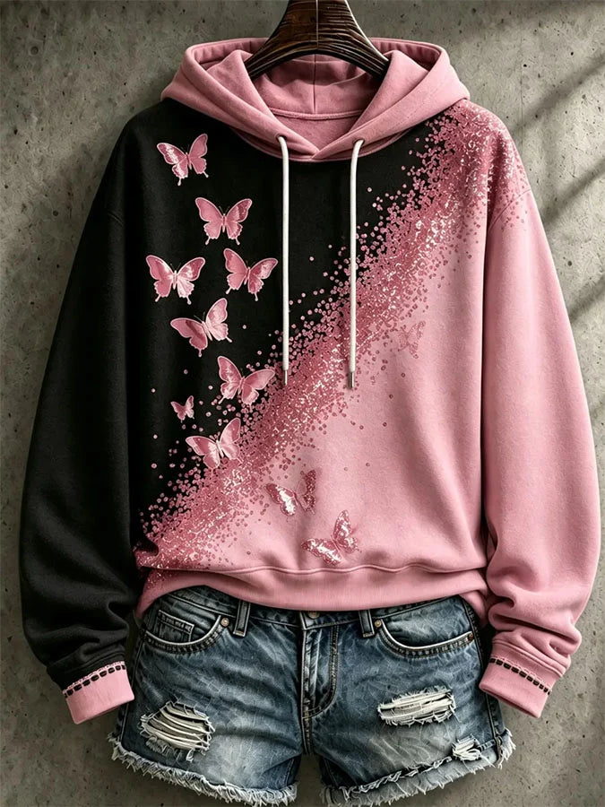 Women's Casual Printed Hooded Sweatshirt