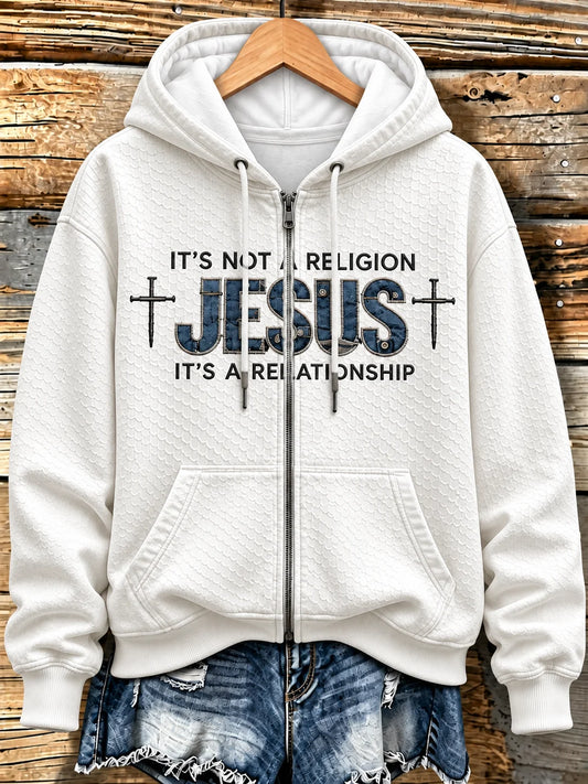 Women's Casual "Faith" Cross-Print Sweatshirt